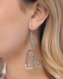 Power Couple - Silver Heart Earrings Paparazzi