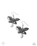 Easy Exhilaration - Silver Dragonfly Earrings Fashion Fix