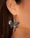 Easy Exhilaration - Silver Dragonfly Earrings Fashion Fix