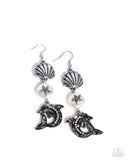 Delightful Dolphin - White Earrings Paparazzi