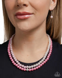 Pearly Paladin - Pink Pearl Necklace Paparazzi