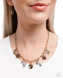 Storyteller Sheen - Multi Antique Gold Chain Charm Necklace Paparazzi