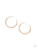 Sleek Selvage - Gold Earrings Paparazzi