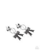 Bear in Mind - Silver Bow Earrings Paparazzi