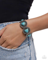 Rural Romance - Blue Heart Bracelet Paparazzi