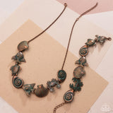 Complete Look Necklace: Coastal Shelf - Copper & Bracelet: Coastal Cay - Copper set Paparazzi