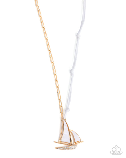 Sailboat Shimmer - White Necklace Paparazzi