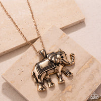 Elaborate Elephant - Gold Necklace Paparazzi