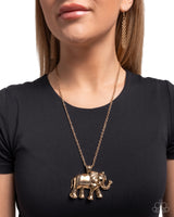 Elaborate Elephant - Gold Necklace Paparazzi