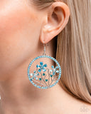 Basic Bouquet - Blue Floral Earrings Paparazzi