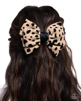 Spotted Showcase - Brown Animal Print Bow Hair Clip Paparazzi