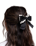 Cow Chic - White Cow Print Hair Bow Paparazzi