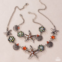 Starfish Solo - Complete Look Necklace: Starfish Song & Bracelet: Starfish Single - Orange Paparazzi