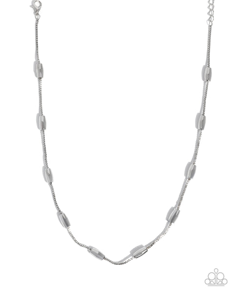Cylindrical Chic - Silver Necklace Paparazzi