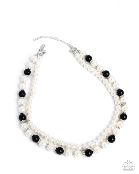 Pearl Pageantry - Black and White Pearl Necklace Paparazzi