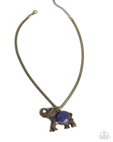 Empathetic Elephant - Purple and Brass Necklace Paparazzi