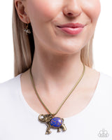 Empathetic Elephant - Purple and Brass Necklace Paparazzi