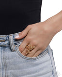 Fluttering Flamenco - Brown Butterfly Ring Paparazzi