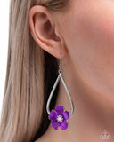 Tropical Teardrop - Purple Floral Earrings Paparazzi