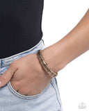 Hammered Homage - Gold Bracelet Paparazzi