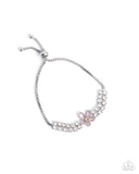 Blooming Breakthrough - Pink Floral Rhinestone Bracelet Paparazzi