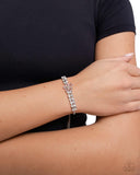 Blooming Breakthrough - Pink Floral Rhinestone Bracelet Paparazzi