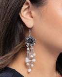 Carefree Cascade - White Rose Flower Earrings Paparazzi