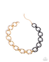 Mismatched Minuet - Gold & Gunmetal Necklace Paparazzi
