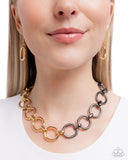 Mismatched Minuet - Gold & Gunmetal Necklace Paparazzi