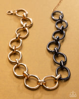 Mismatched Minuet - Gold & Gunmetal Necklace Paparazzi