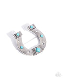 Horseshoe Horizon - Blue Brooch Paparazzi