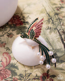 Hummingbird Homage - Green Brooch Paparazzi