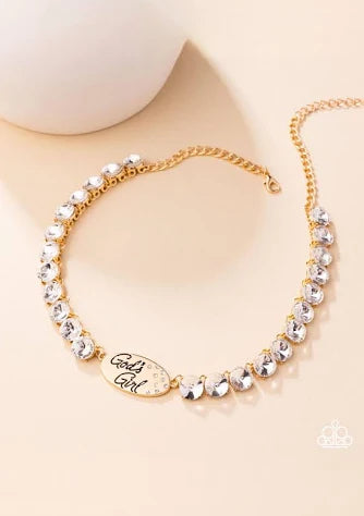 God's Girl Gold Choker Necklace Paparazzi