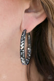 GLITZY By Association - Black Hoop Earrings Paparazzi