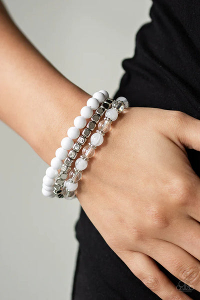 Globetrotter Glam White Bracelet Paparazzi