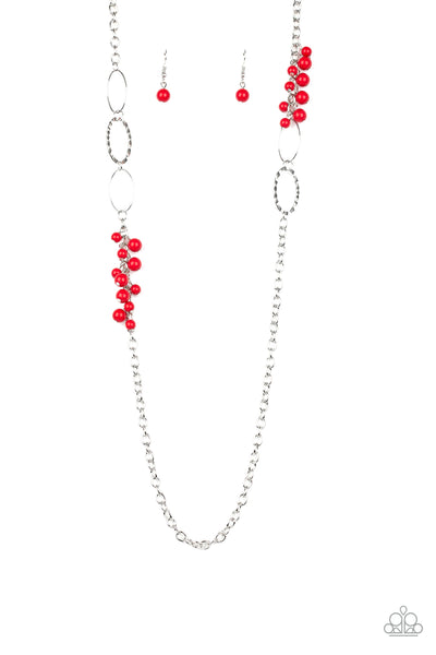 Flirty Foxtrot - Red Necklace Paparazzi