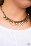 GEO Down In History  - Brass Necklace Paparazzi
