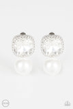 Gatsby Gleam - White Clip-On Earrings Paparazzi