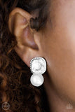 Gatsby Gleam - White Clip-On Earrings Paparazzi