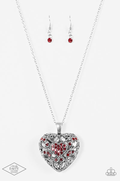 Heartless Heiress - Red Heart Necklace Paparazzi