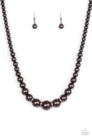 Party Pearls - Black Pearl Necklace Paparazzi