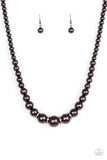 Party Pearls - Black Pearl Necklace Paparazzi