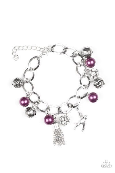 Lady Love Dove - Purple Charm Bracelet Paparazzi