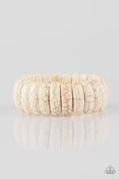 Peacefully Primal - White Bracelet Paparazzi