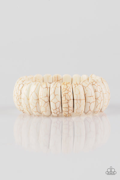 Peacefully Primal - White Bracelet Paparazzi