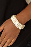 Peacefully Primal - White Bracelet Paparazzi