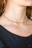 If You Dare - Gold Choker Necklace Paparazzi