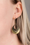 Totally Terrestrial - Brass Earrings Paparazzi