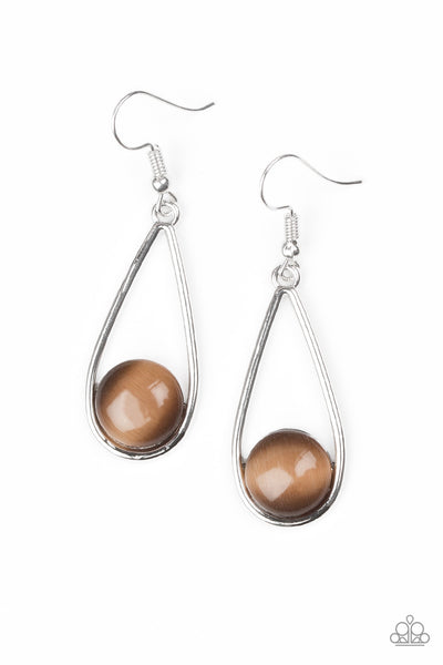 Over The Moon - Brown Earrings Paparazzi