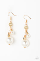 Timelessly Traditional - Gold Pearl Earrings Paparazzi